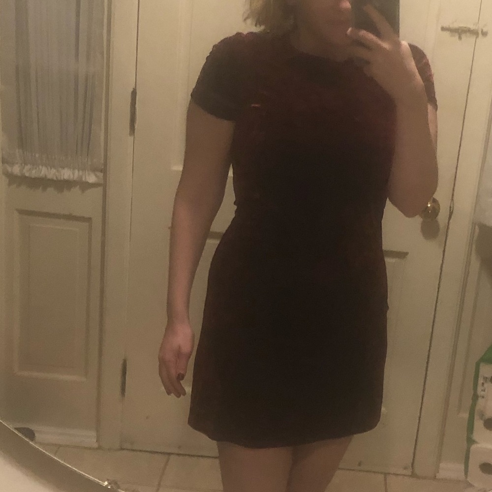 Maroon velour dress